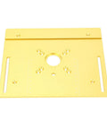 Heavy Duty Steel Router Lift Base With Two Inch Travel Dead On Height Control For Carving Routing And Chamfering Tasks, gold aluminum plate.