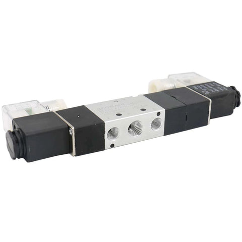Internally Piloted 4V230C 08 Pneumatic Solenoid Valve 5 Way 3 Position DC 12V with PT Quarter Inch Connections