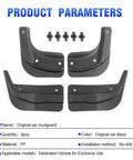 Tesla Model 3 Mud Flaps Set Of Four Front And Rear Splash Guards Custom Fit 2024 To 2026 black PP material with installation screws.