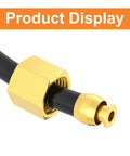 GASHER air compressor unloader tube kit with brass fittings on black hose, 1/4 in sleeve ferrules, compression nut.