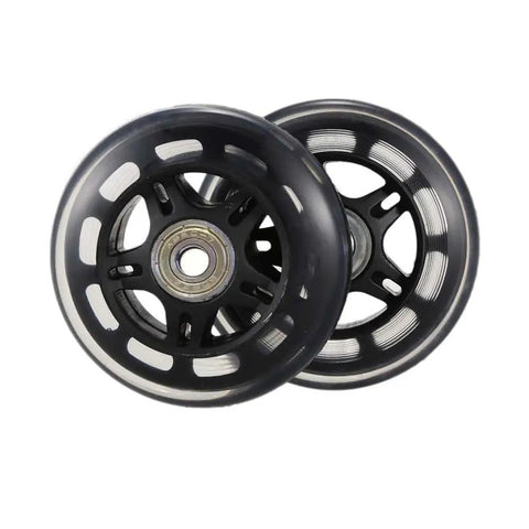 2 Pack 70mm Luggage Replacement Wheels With 8mm Axles And ABEC7 608ZZ Bearings, Rubber Inline Roller Skate Style Wheels
