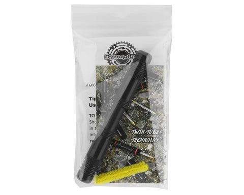 Racer Pro Bike Patch Tool Boasts Twin Tube Magazine With Four Preloaded Plugs For Swift Fix Flats Anywhere in packaging.