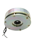 Electromagnetic brake BSWZ1-8 holding brake; round zinc-plated housing with central bore and attached wires