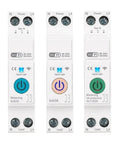 Smart WiFi Circuit Breaker 63A DIN Rail Remote Control Switch With Metering For Home Automation Voice Activated Dual Thermal Magnetic Protection And Rapid Fault Interruption, front view