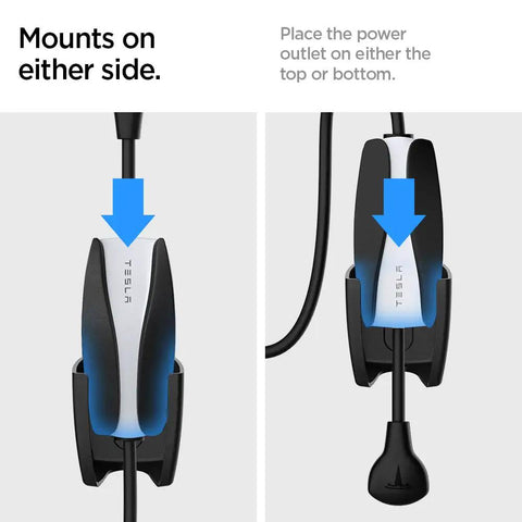 Tesla Mobile Charger Cable Organizer Wall Mount for All Models White Matte Finish Durable PC Build Keeps Cable, Plug Snug