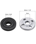 Angle Grinder Flange Nut Replacement For Three Eighths Inch Arbor, 30mm Outer Diameter, Zinc Plated Alloy, inner and outer lock nuts