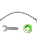 12 Inch Braided Stainless Steel Toilet Water Supply Line With 7/8 Inch Ballcock To 3/8 Inch Compression Fittings Includes Wrench And Sealing Tape