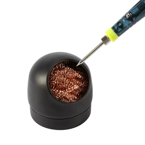 MMOBIEL soldering tip cleaner with copper cleaning coil inside a black plastic holder