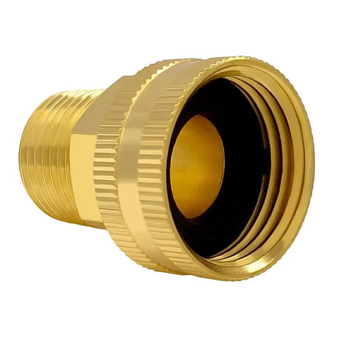 Three Pack Brass Garden Hose Swivel Adapters Three Quarter Inch GHT Female To One Half Inch NPT Male Outdoor Water Hose