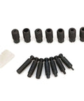 Pro Grade Heavy Duty Metal Hole Punch Kit 16 Piece Hand Held Punch Set with chrome vanadium steel, visible punch sizes