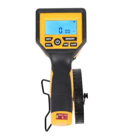 DAN&DRE Digital Display Measuring Wheel with Backlit LCD and IP54, front view showing LCD screen and handle.