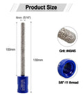 Pro Grade Diamond Mortar Raking Bit 5/16 Inch By 4 Inch, 8mm diameter, 100mm length, grit 40/45 for mortar removal in masonry.