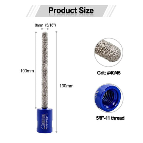 Pro Grade Diamond Mortar Raking Bit 5/16 Inch By 4 Inch, 8mm diameter, 100mm length, grit 40/45 for mortar removal in masonry.