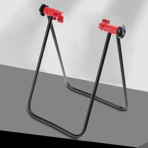 Lightweight Aluminum Bike Repair Rack Triangle Stand For Road Bikes Foldable Floor Display Stand In Red Durable And Stable