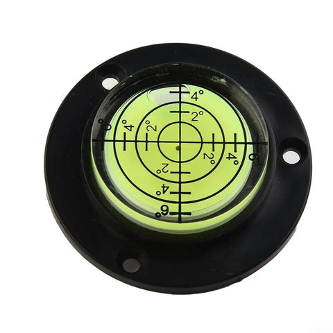 50mm x 12mm Round for spirit Level with clear bubble and grid pattern for precise leveling measurements.
