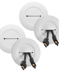 Cord Cover With Grommets For Wall Mounted TV Cables, 2 Pack, Slick Cable Management Kit showing four white grommet covers