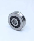 Workhorse Grade V Groove Sealed Ball Bearing 8x28x8mm Pulley Wheel Roller for linear guides with a polished surface.