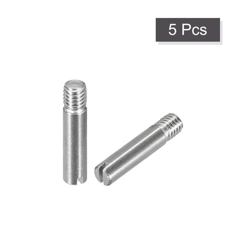 Five Pieces M3 X 14mm Slotted Cylindrical Dowel Pin 304 Stainless Steel External Thread Locating Pin For Furniture Cabinets Shelves And DIY Woodworking Projects Easy To Install