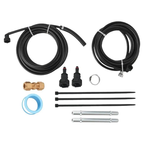 Heavy Duty Nylon Fuel And Vent Lines Repair Kit For Chevy Silverado And GMC Sierra FLFG0340 Fixes Leaks And Gets Your Ride Back On The Road Smooth As Silk Without Breaking A Sweat. black fuel and vent line repair kit with fittings and clamps