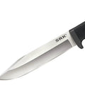 SRK Tactical Fixed Blade Knife with 6 inch VG 10 San Mai clip point, close-up of razor sharp blade and part of Kray Ex handle.