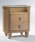 Two-drawer wooden cabinet with Retro Bronze Drop Ring Cabinet Pulls 12 Pack With Screws, adding elegance to home decor.