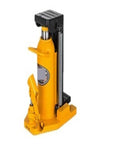 Heavy Duty Air Hydraulic Toe Lift Jack Built Tough For Garage Crews Up To 22K Lbs Capacity with bright yellow heat treated steel design.
