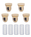 Light Gold Metal Twist Lock Clasps For Purses Bags And Wallets 5 Piece Set Secure Purse Hardware For DIY Handbags Briefcases And Wallet Making Durable Finish And Easy Lock Mechanism