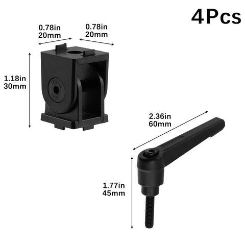 Black 2020 Zinc Alloy Extrusion Pivot Hinge Kit For Aluminum Profiles Adjustable 0 To 180 Degree Angles Flexible Multi Angle Connector For Custom Frames And Enclosures, 4 Pack Built To Last Heavy Duty Metal Joint, 20mm size