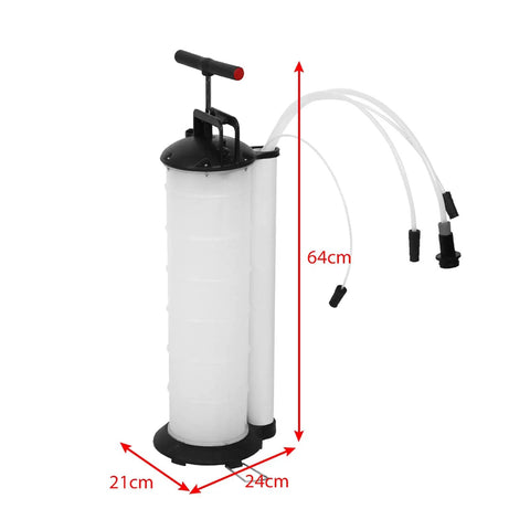 Fabater 7L Manual Oil Extractor Pump For Engine Fluid Transfer. Portable Vacuum Suction Device W/4 Tubes To Drain Gas, Oil, Or Coolant Quickly. Big Capacity Tank Makes Auto Maintenance A Breeze For Mechanics And Car Enthusiasts Who Want A Hassle-Free