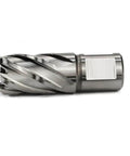 Side view of Oscarbide annular cutter with Weldon shank, 13/16 in cutting diameter, 1 in depth of cut