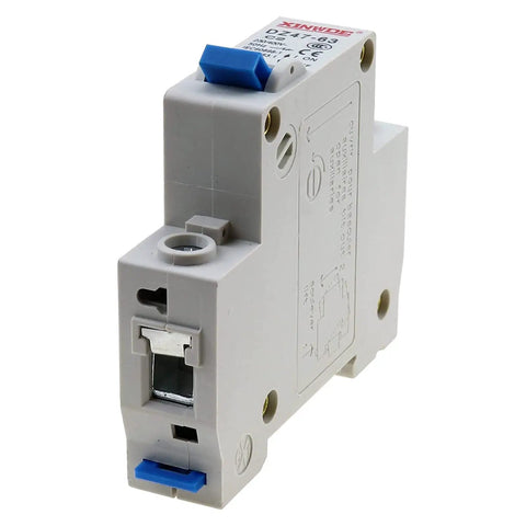 2 Pack One Pole 230 to 400V Miniature Circuit Breaker 2A DIN Rail Mount DZ47-63 C Series, side view
