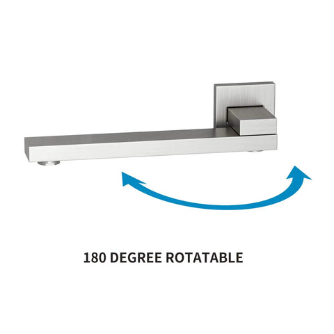 Wall Mounted Folding Brass Bathtub Faucet System With 180 Degree Rotating Spout And Brushed Nickel Finish Space Saving Shower Set For Modern Bathrooms Easy Install