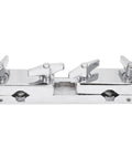 Heavy Duty Drum Set Clamp Holder For Cowbell Bracket With 12cm Rod, rock solid silver metal mount for percussionists, top view