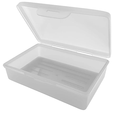 Open Clear White Travel Soap Box with Lid for On The Go Organization, Durable Premium Storage Container for Soap, Made In The USA.
