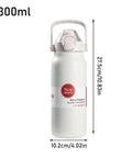 Insulated Stainless Steel Water Bottle 1300ml Leakproof Travel Cup That Keeps Drinks Hot Or Cold For All Day Hydration in creamy color