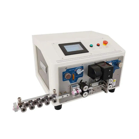 Workhorse Automatic Wire Cutting And Stripping System Handles Two To Four Conductor Cable With Smart Touch Panel and controls.