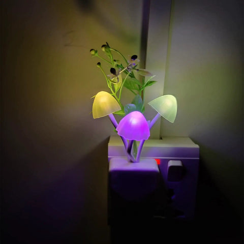 Sensor LED Night Light Color Changing Plug In Mushroom Lamp Dream Bed Light Cute Night Light For Kids And Adults with glowing mushrooms