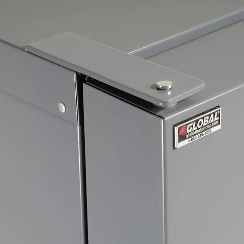 Deep Door Bin Cabinet For Garage And Workshop Storage Hella Organized Setup Built Tough Steel Frame lock mechanism detail.