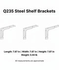Q235 steel shelf brackets illustration with measurements for Floating Desk And Wall Shelf Compatible Triangular Bracket Heavy Duty Q235 Steel