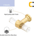 Ten Pack 3 Inch Acrylic Drawer Pulls Gold Cabinet Handles Clear Glass Hardware For Dresser And Furniture Makeovers close-up