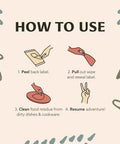Instructions for Rinse Free Dish Wipes For Camp Kitchens That Are Biodegradable And Pre Moistened With Food Safe Formula Perfect For Quick Cleanup Without Water Soap And Water Alternative For Pots Pans And Dishes Multicolor.