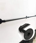 6Ft Wall Handrail For Indoor Outdoor Stairs And Porch Deck DIY Friendly Easy Install Dark Iron Black Banister Kit Wrought Iron And Galvanized Pipe With Anti Rust Coating Heavy Duty 200Kg Bracket Support Smooth Comfortable Surface installed on wall.