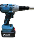 Heavy Duty 21 Volt Brushless Cordless Electric Rivet Gun With Easy Push Trigger Action and Full Shop Ready Kit, side view.