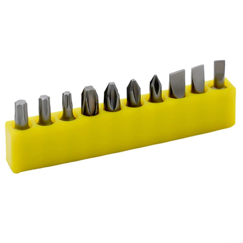 Get This Cool 10 Piece Screwdriver Bit Set With Hex Shank For All Your Power Tool Needs Plus Nut Drivers For Philips Slotted Torx And Square Bits To Fix Everything Around The House Like A Pro Today. 10-piece hex shank bits in yellow holder