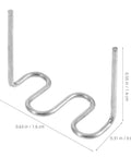 Cool 2000-Pack Wave Shape Welding Staples For Car Bodywork, Heavy Duty Carbon Steel Hot Stapler Pins showing a silver pin 0.63 in long.