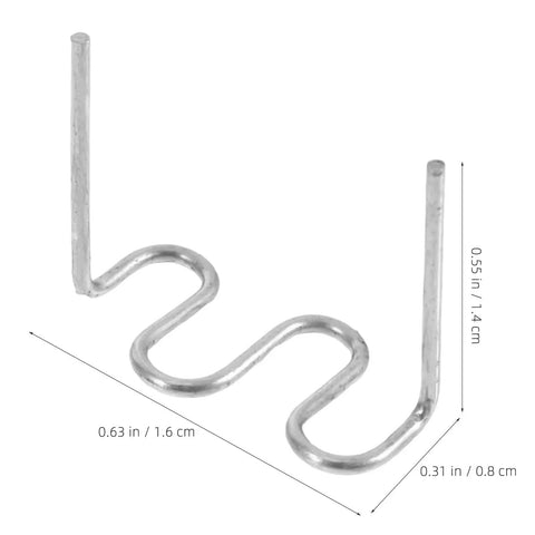 Cool 2000-Pack Wave Shape Welding Staples For Car Bodywork, Heavy Duty Carbon Steel Hot Stapler Pins showing a silver pin 0.63 in long.