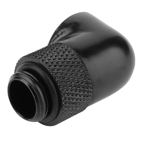 Rotary PC water-cooling fitting, 90-degree, G1/4 inch male-to-female, black