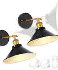 Battery Operated Wall Sconces Set Of 2 USB Rechargeable With Remote Control No Wiring No Drilling Dimmable Vintage Adjustable Wall Lights