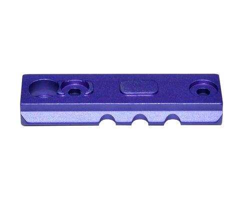 Three-slot purple anodized aluminum Picatinny Rail Section Kit Three Piece Set For MILSTD Style Mounts CNC machined for durability.