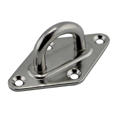 Pad Eye Plate Hook Set Four Pieces For Suspension Ceiling Hangers And Wall Mounts Marine Grade 6mm Stainless Steel